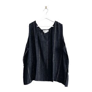 Career Elements Women's Striped Sleeveless Blouse Top Black Gold Size 26 Plus